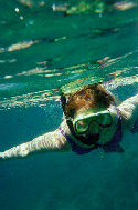 Cathy snorkling while at St. Thomas